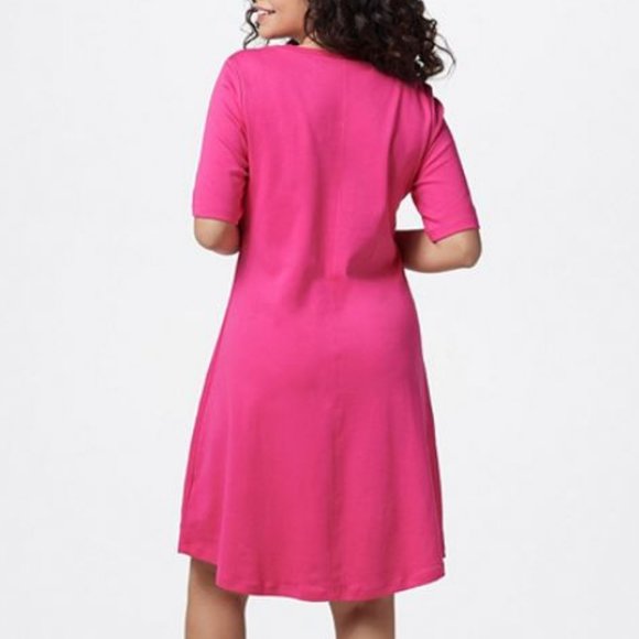 Isaac Mizrahi Pima Cotton Elbow- Sleeve Dress 2865 - Picture 2 of 2